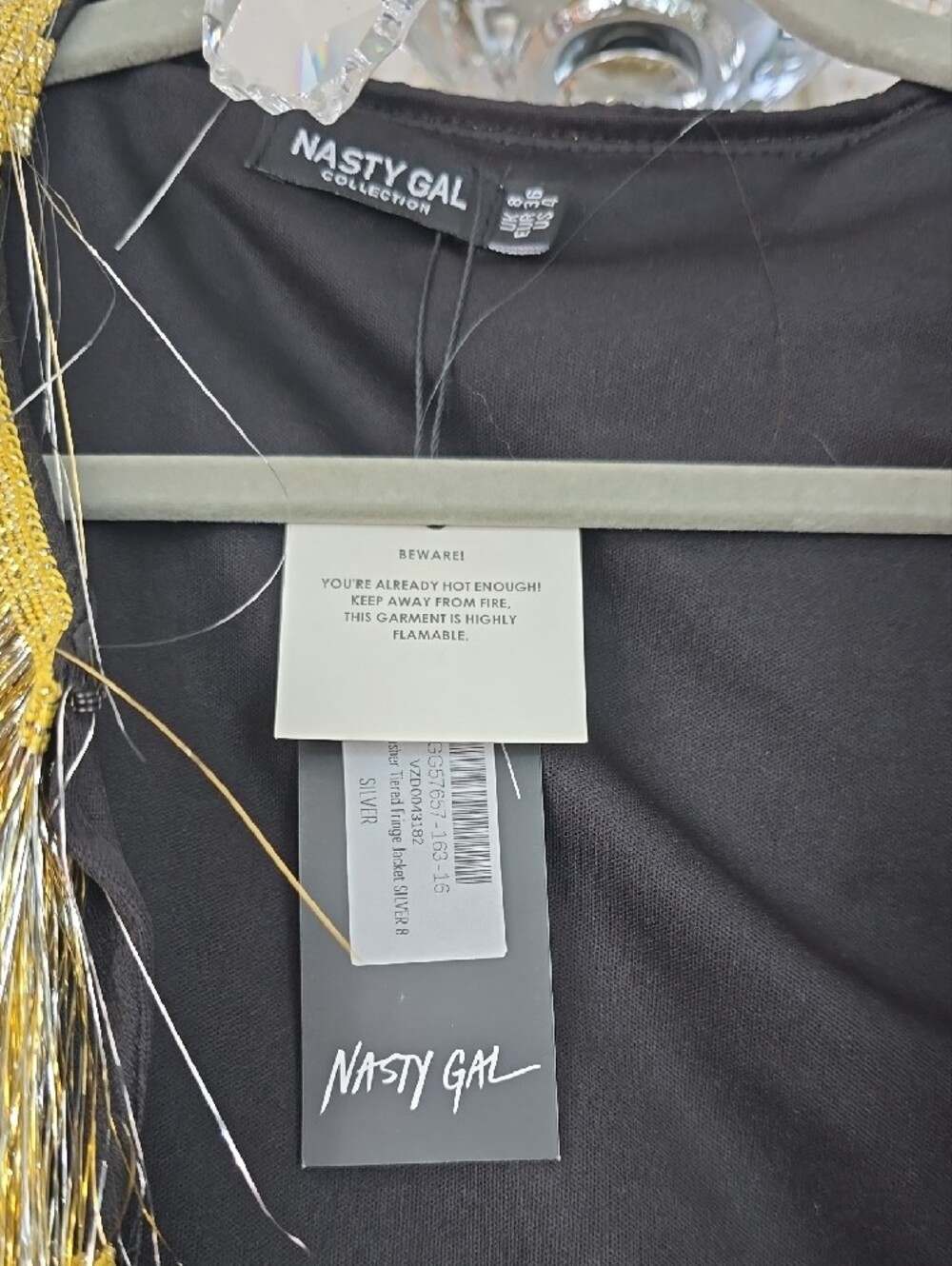 Nasty Gal Gold Fringe Tiered Jacket - Picture 2 of 7